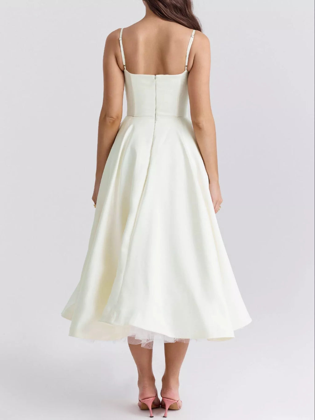 Sweetheart Neck A-Line Midi Dress