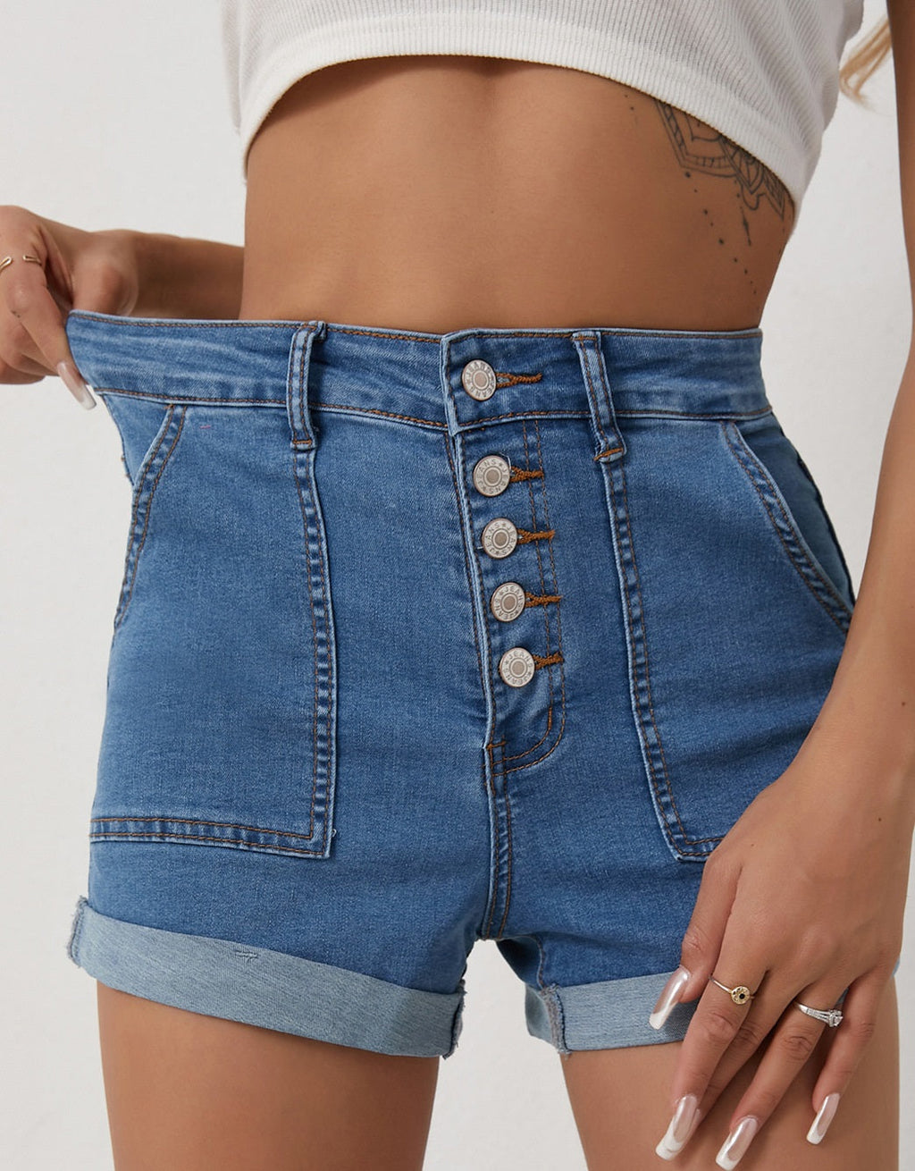 Summer High Waisted Denim Shorts