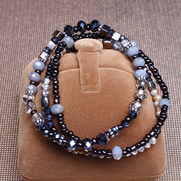 Micro Glass Bead Beaded Bracelet Suit Environmental Protection Material Multi-sided Cutting