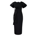 Fashionable Elegant Ruffled Solid Color Sheath