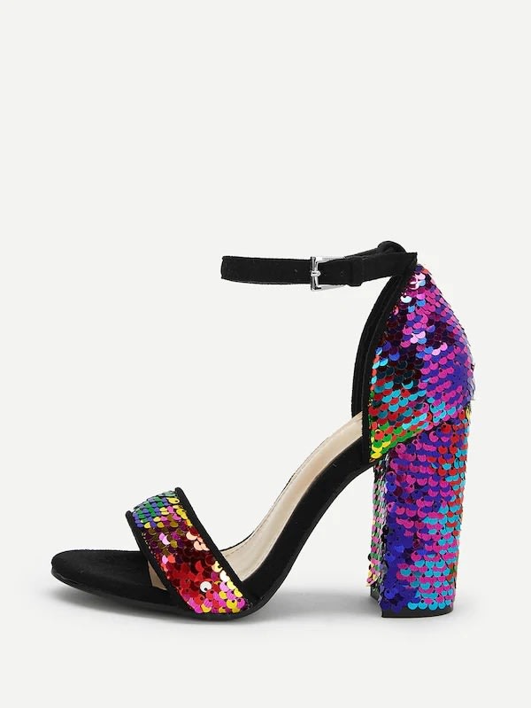 Colored sequins with sandals