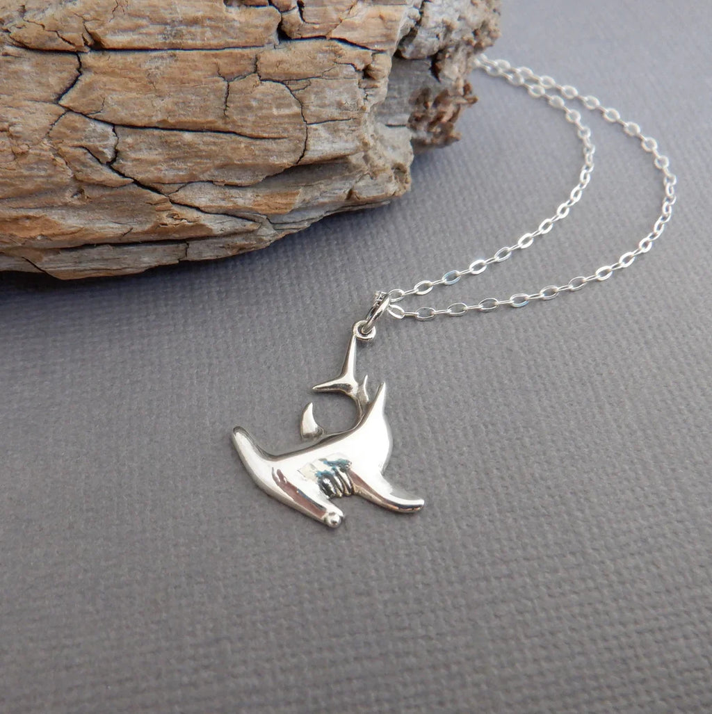 Hammerhead Shark Necklace – Sterling Silver Ocean Charm on 18" Chain