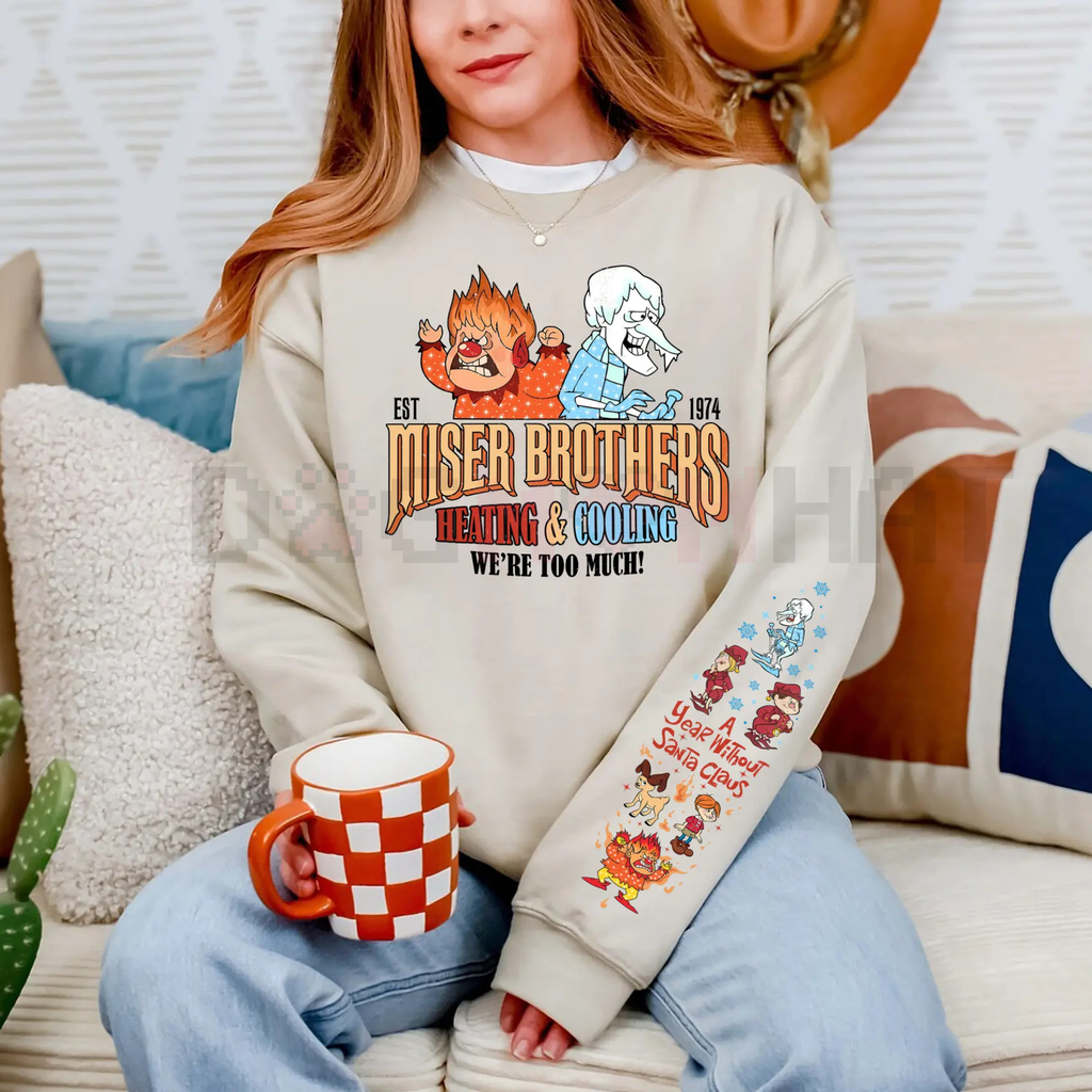 Retro Heat Miser & Snow Miser Christmas Sweatshirt