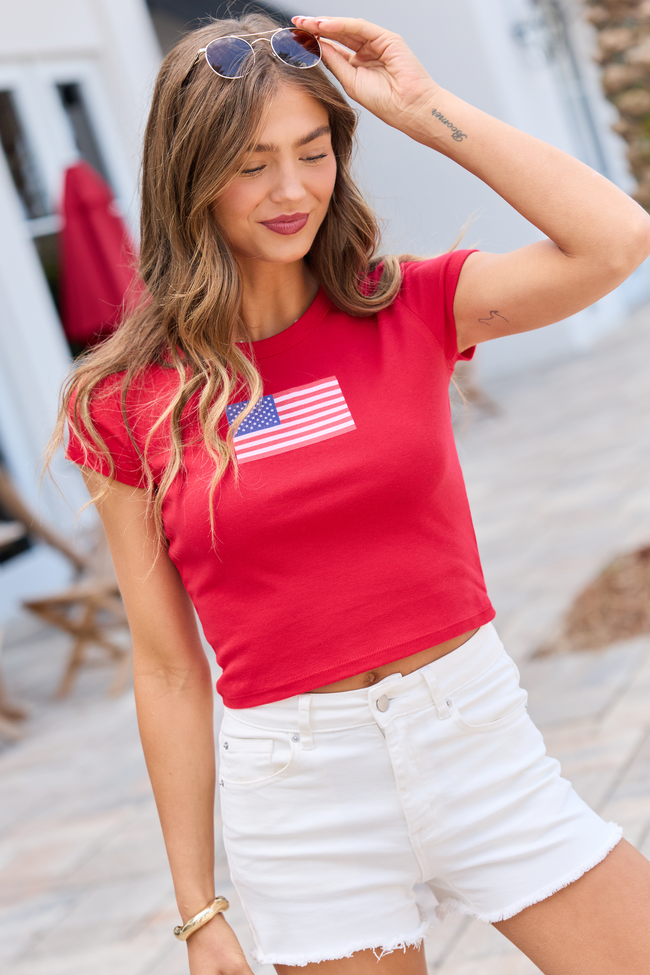 American Flag Red Baby Graphic Tee