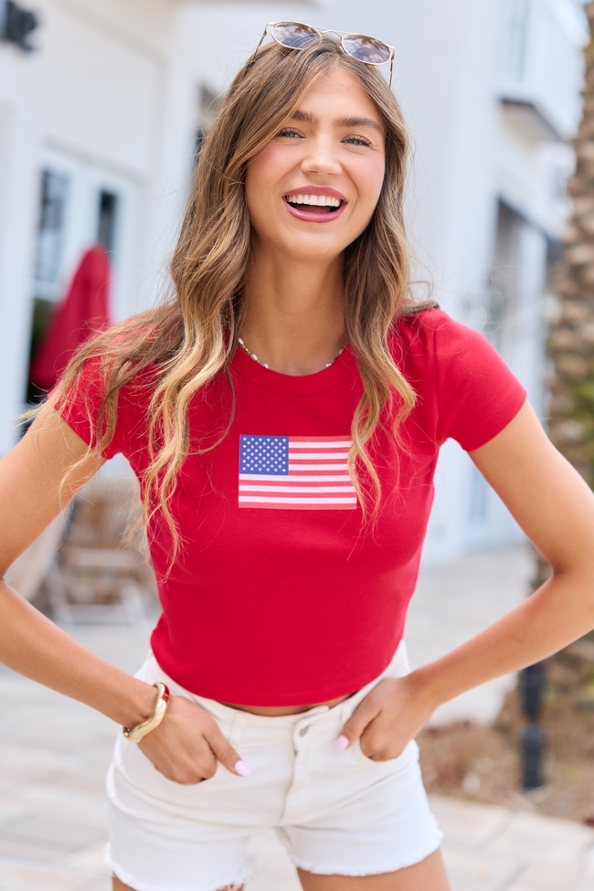American Flag Red Baby Graphic Tee