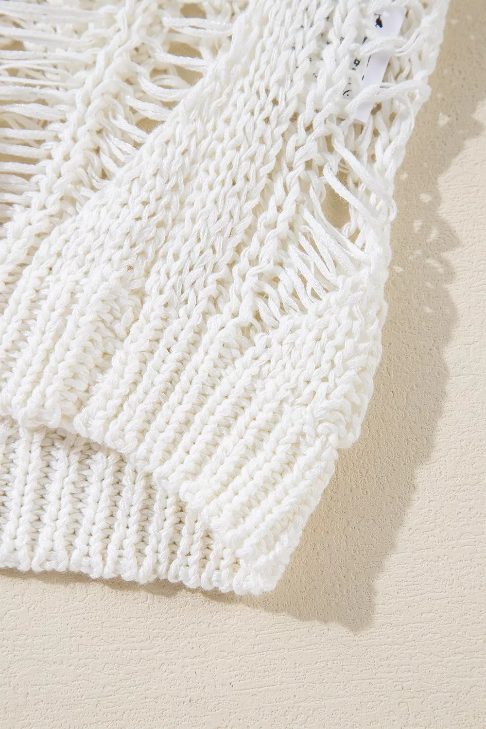 Hollow Out Long Sleeve Knit Cover Up