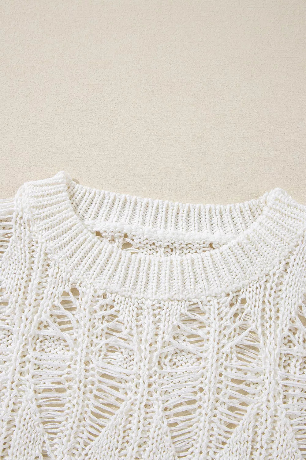 Hollow Out Long Sleeve Knit Cover Up