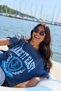 Lake It Easy Navy Oversized Graphic Tee