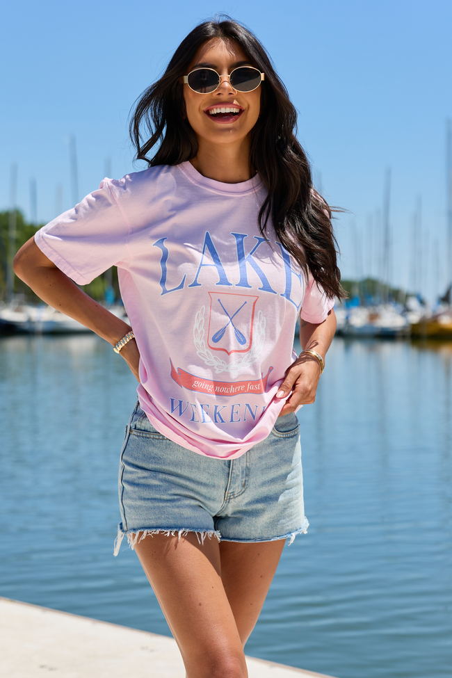 Lake Weekends Light Pink Comfort Colors Graphic Tee