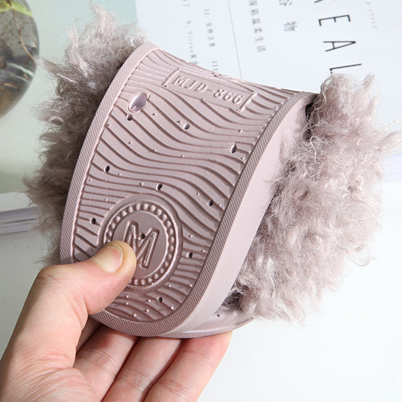 New Style Slippers female hair slippers fashion outside wear Maomao shoes ladies hair cool slippers wholesale