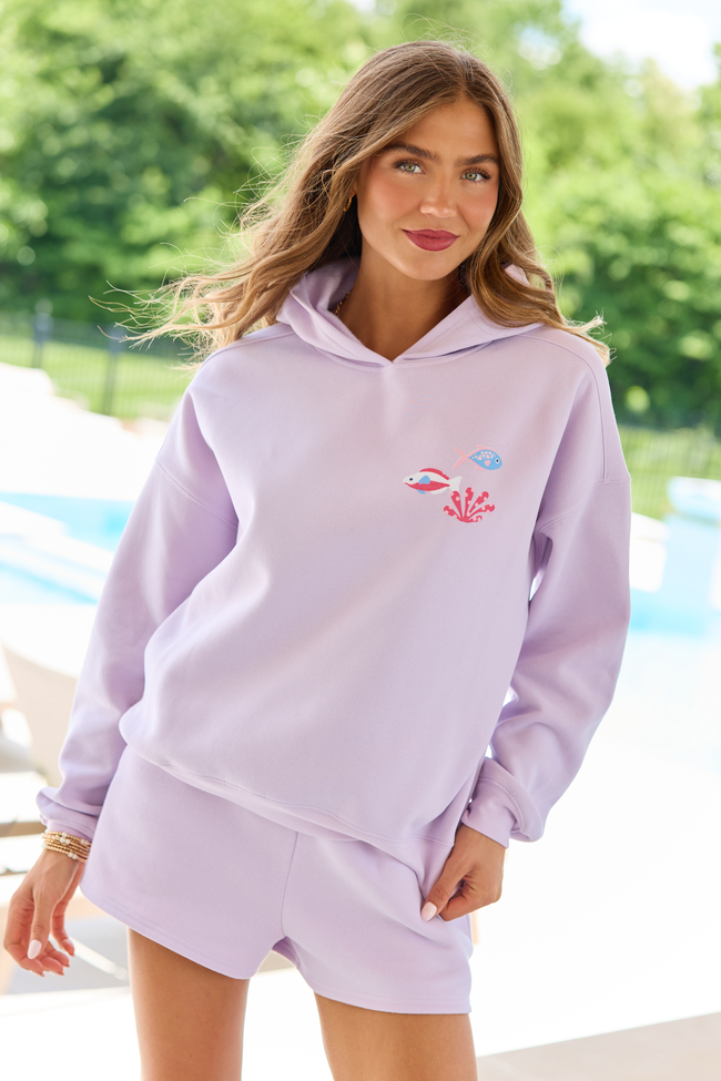 A Reel Catch Purple Graphic Hoodie