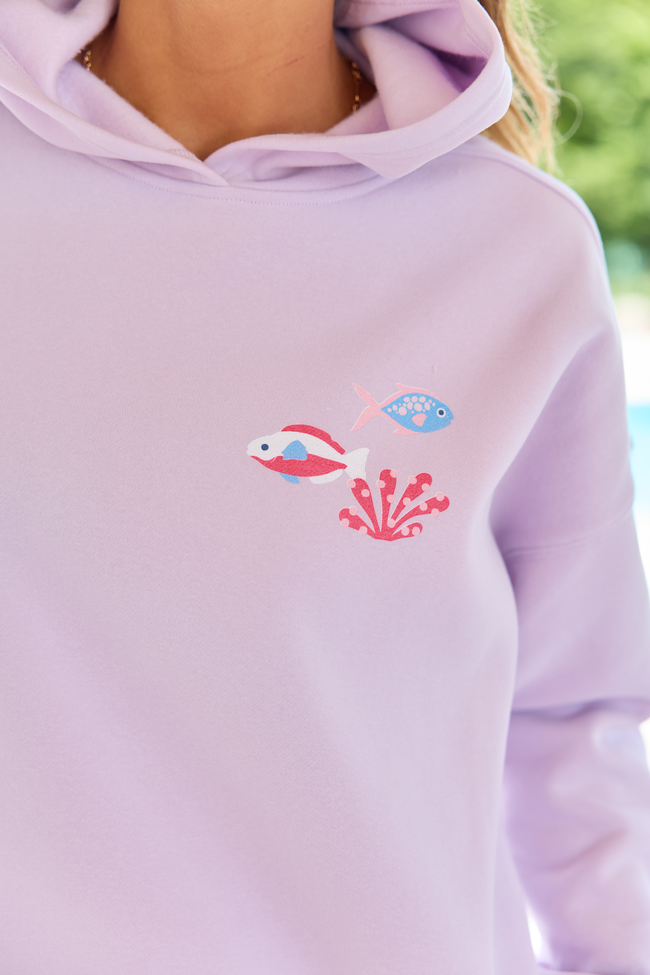 A Reel Catch Purple Graphic Hoodie