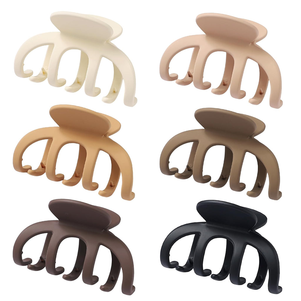 SMKSL Hair Clips 3.5 Inch Medium Brown Matte Banana Jaw Claw Clips