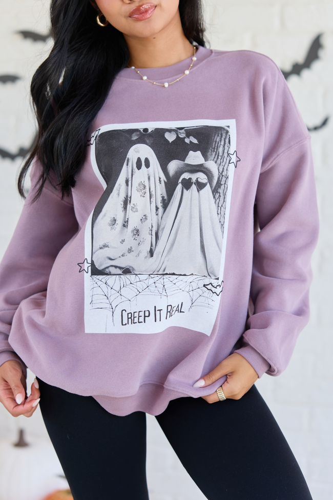 Creep It Real Dark Purple Graphic Sweatshirt