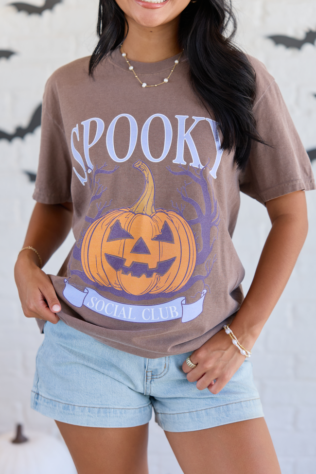 Spooky Social Club Brown Graphic Tee