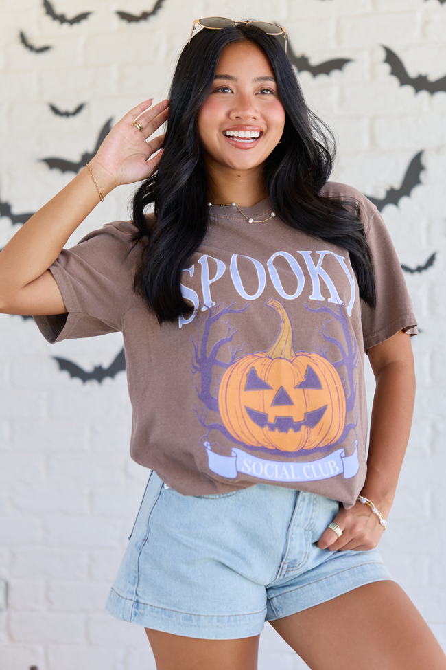 Spooky Social Club Brown Graphic Tee