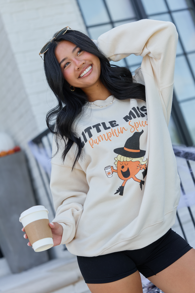 Little Miss Pumpkin Spice Cream Graphic Sweatshirt