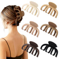 SMKSL Hair Clips 3.5 Inch Medium Brown Matte Banana Jaw Claw Clips