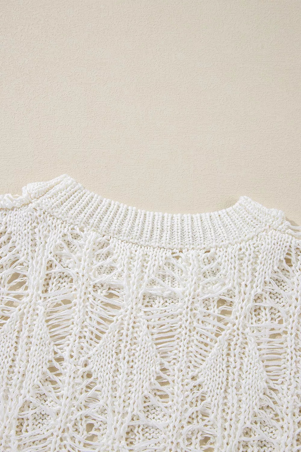 Hollow Out Long Sleeve Knit Cover Up