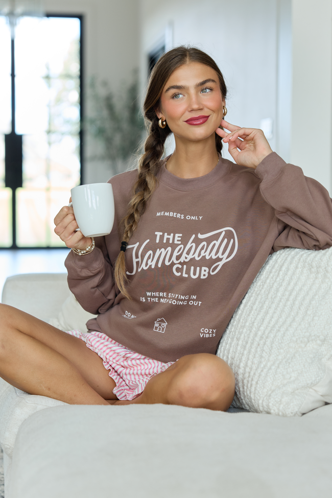 The Homebody Club Mocha Graphic Sweatshirt