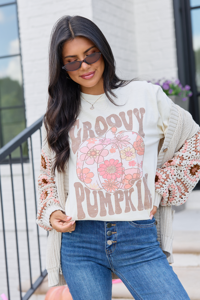 Groovy Pumpkin Ivory Comfort Colors Graphic Tee
