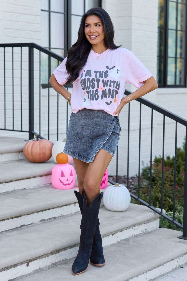 I'm The Ghost With The Most Light Pink Graphic Tee