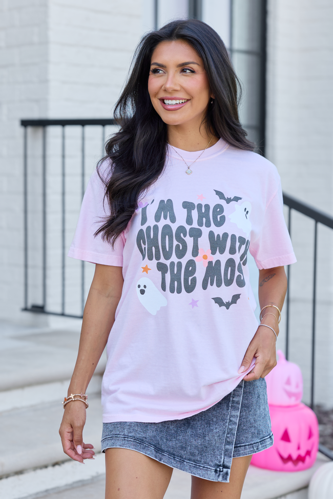 I'm The Ghost With The Most Light Pink Graphic Tee