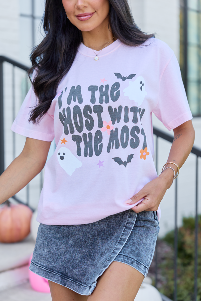 I'm The Ghost With The Most Light Pink Graphic Tee