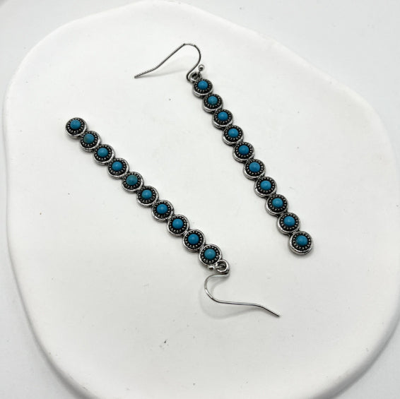 Retro Long Turquoise Earrings