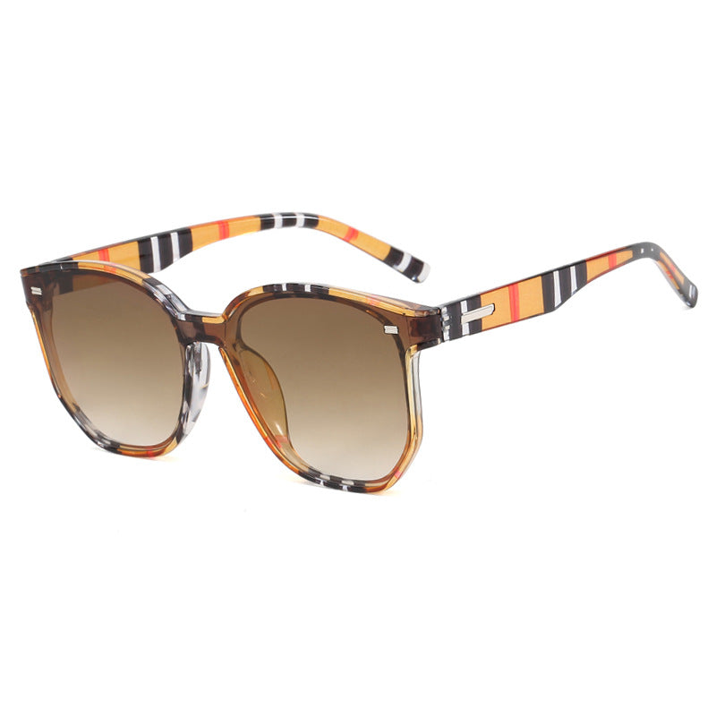 Curved piece retro new sunglasses for women, with a high-end feel, UV resistant sunglasses