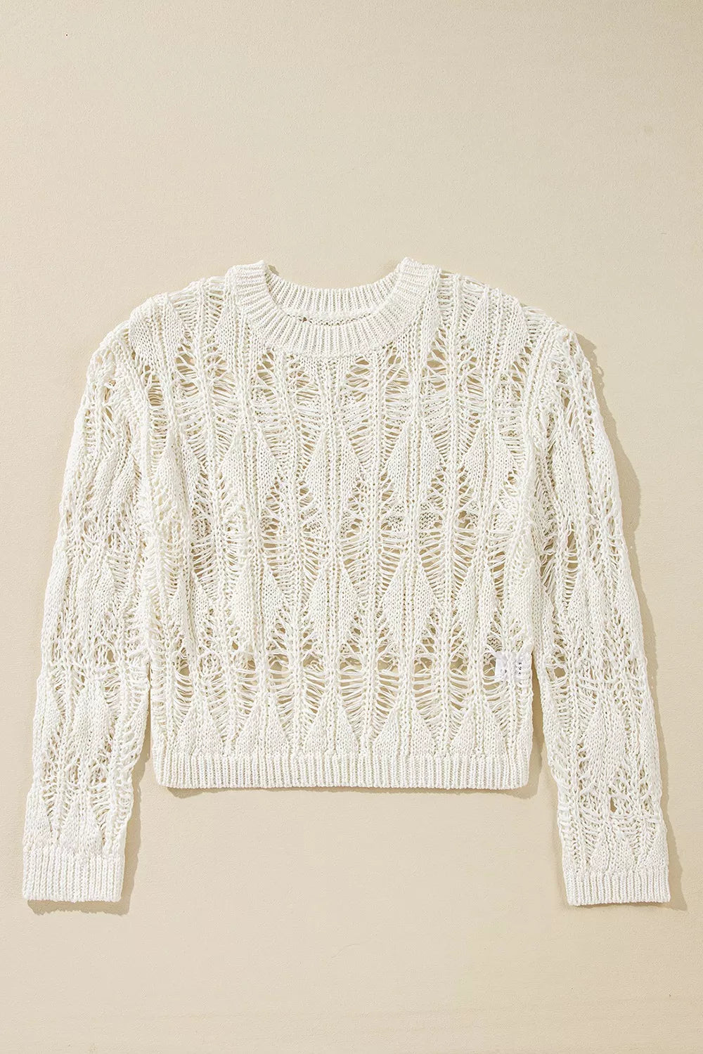 Hollow Out Long Sleeve Knit Cover Up