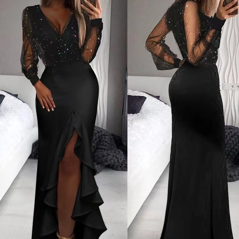 Artistic Mesh Sequins Temperament Dress