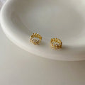 Temperament fashion zircon leaves earrings earrings earrings cool wind
