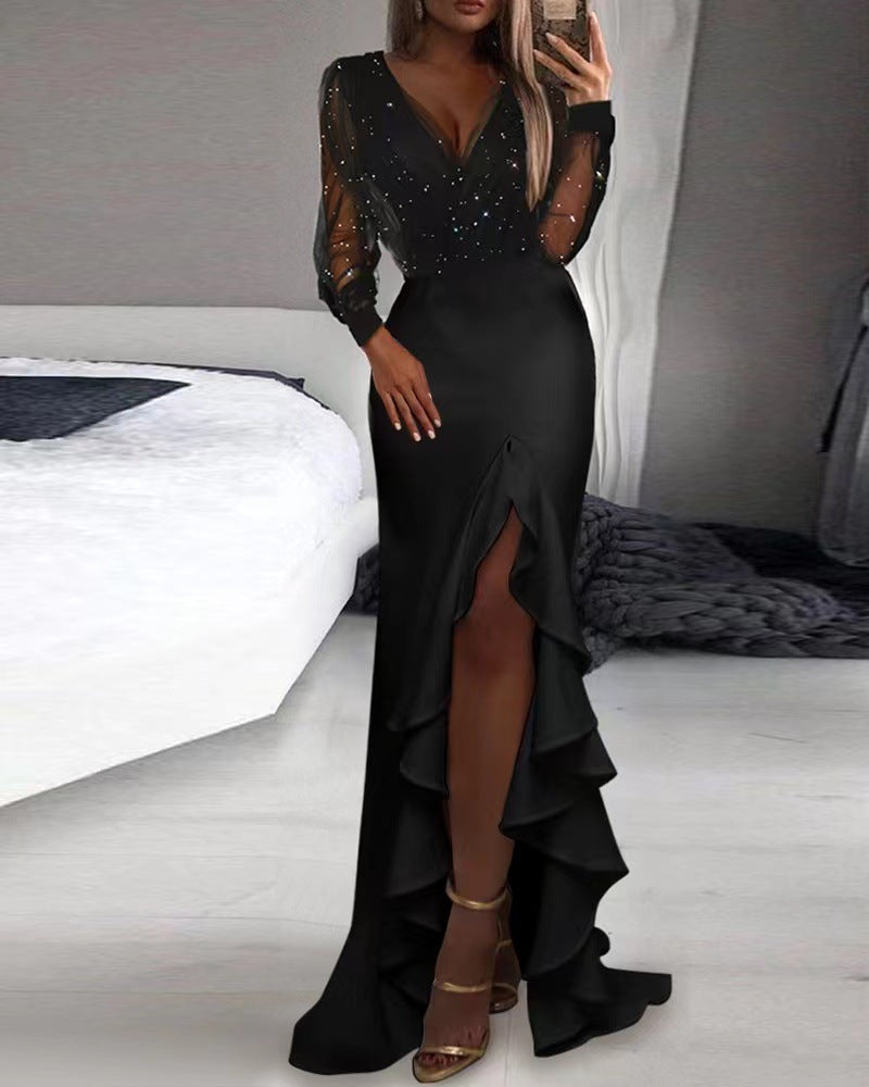 Artistic Mesh Sequins Temperament Dress