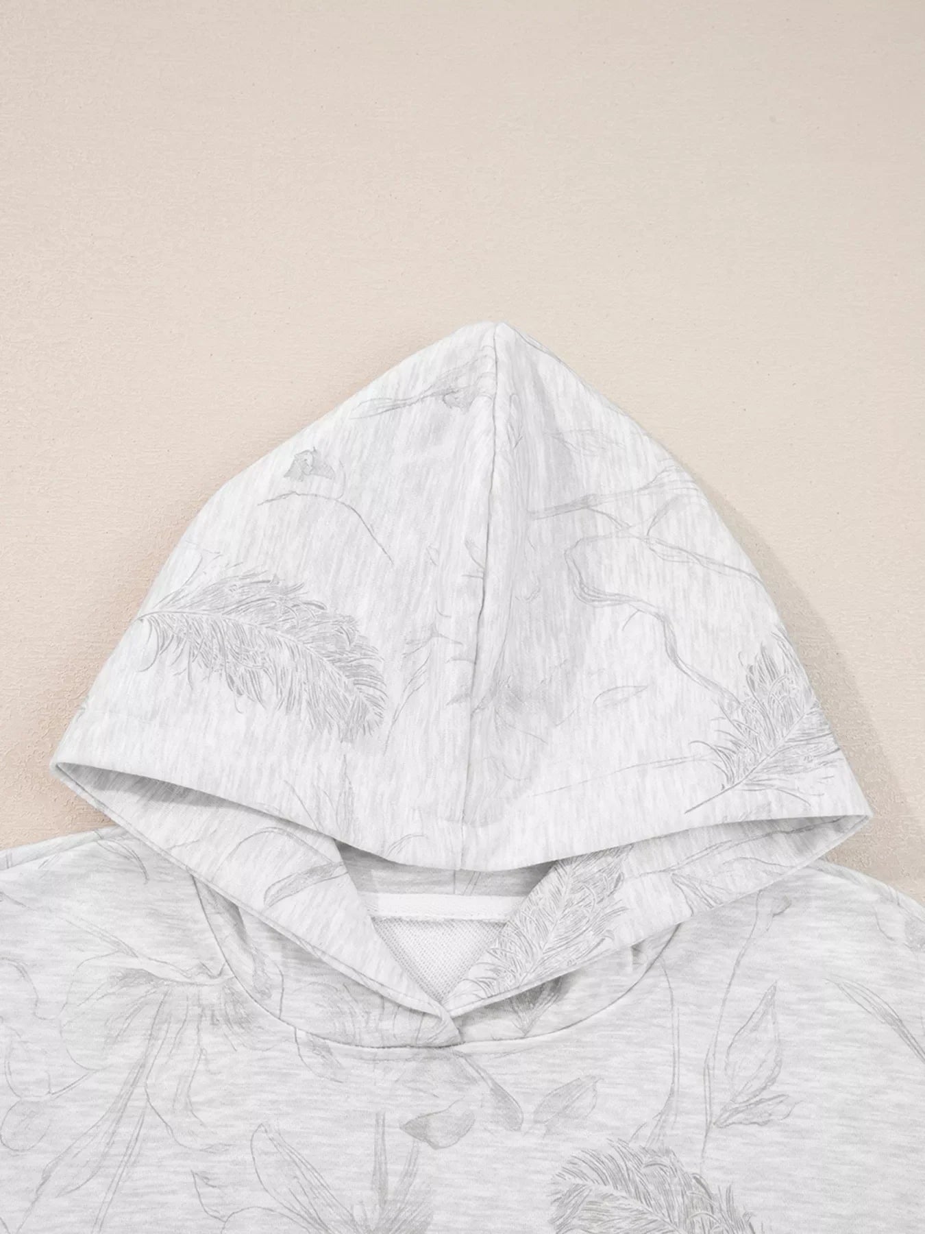 Marbled Print Loose Drop Sleeve Hoodie and Elastic Waistband Pants Set