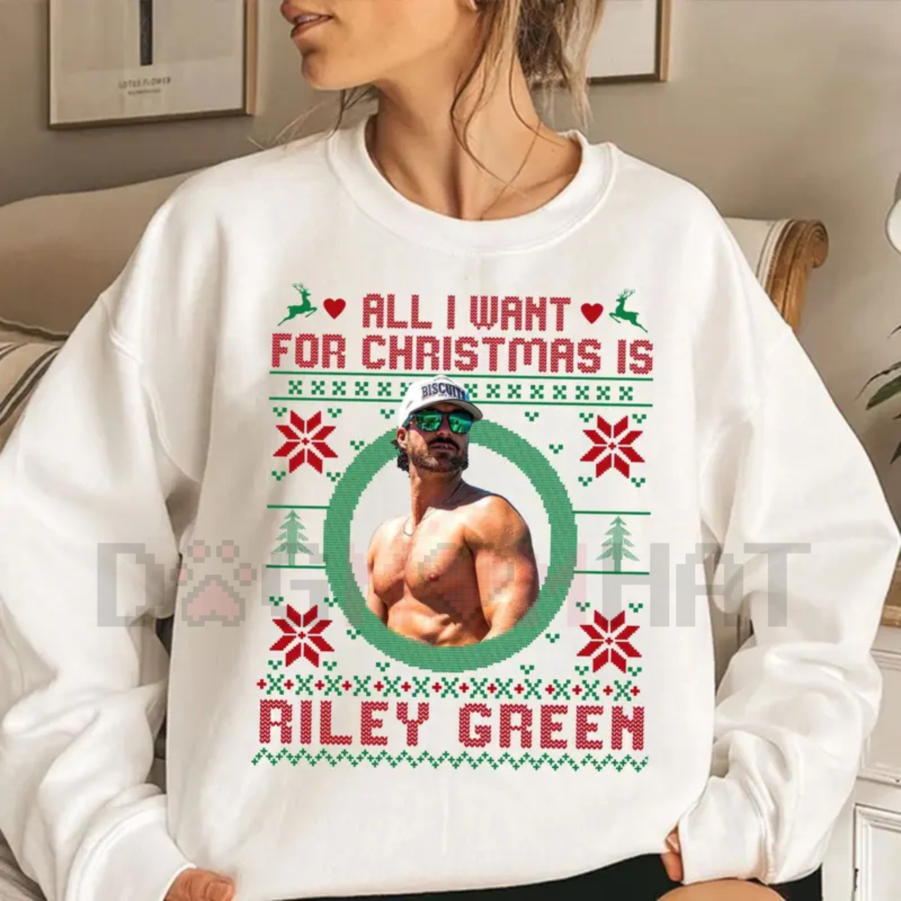 "All I Want For Christmas Is" Retro Country Music Sweatshirt