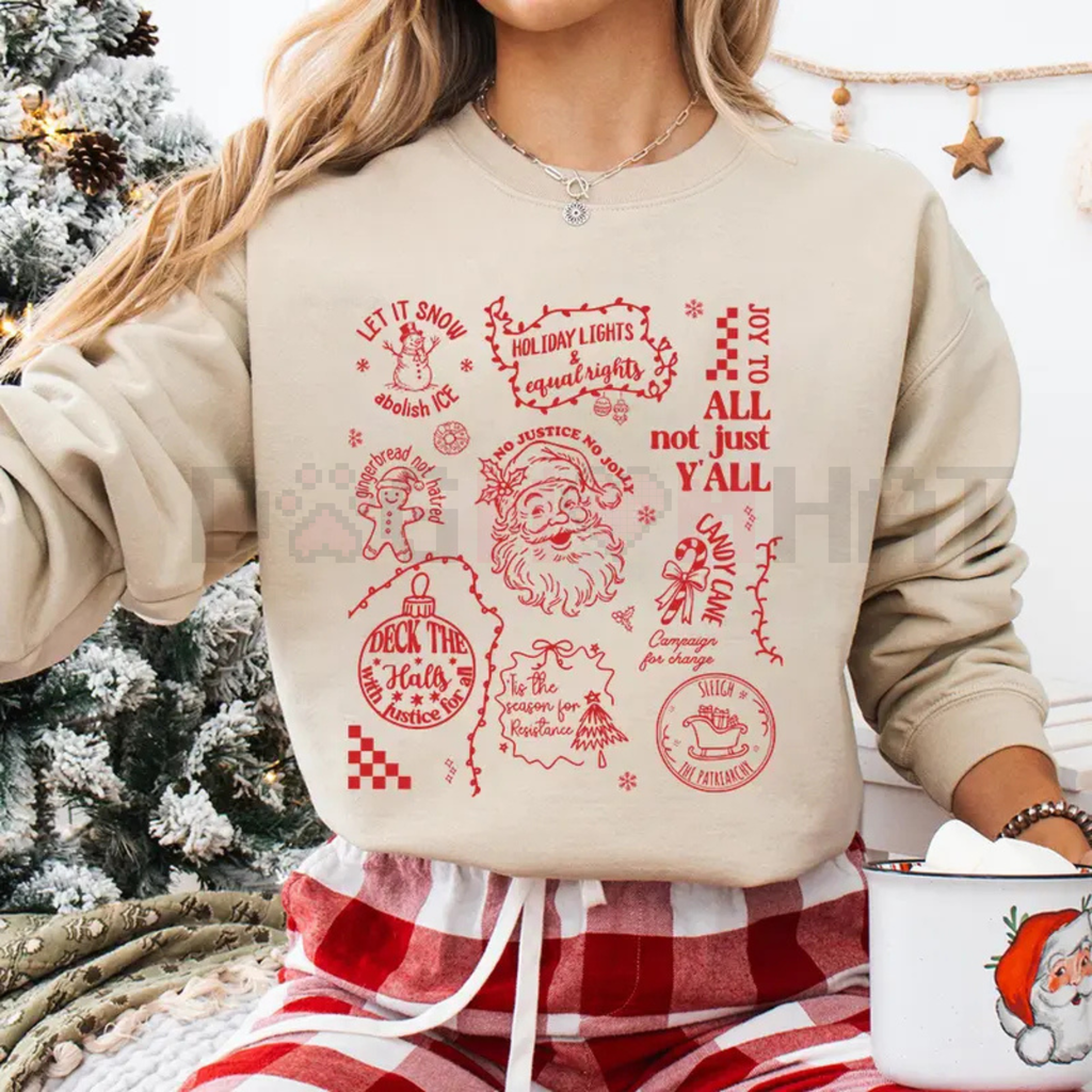 Doodle Christmas Liberal Values Sweatshirt