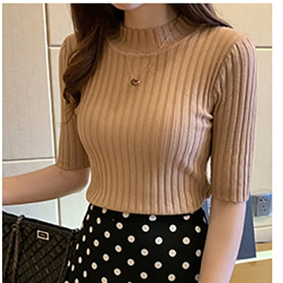 Women's Knitted Short Sleeve T-Shirt