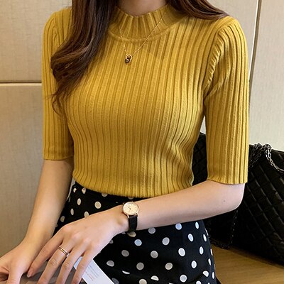 Women's Knitted Short Sleeve T-Shirt