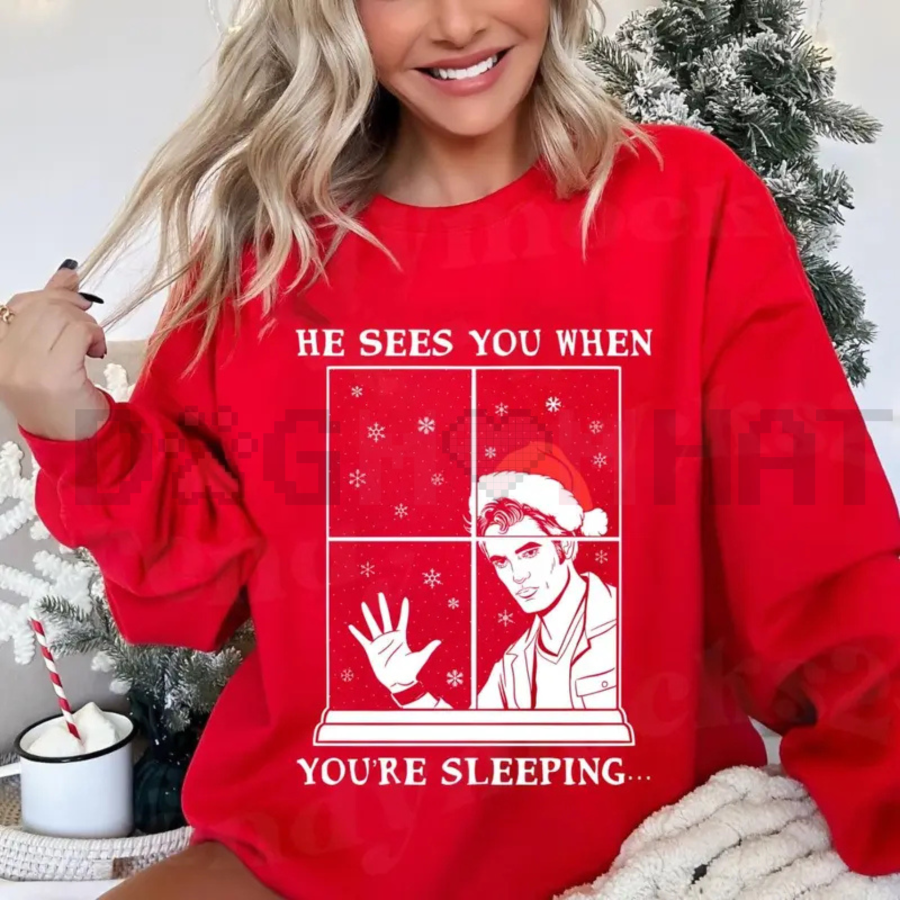"He Sees You When You're Sleeping" Twilight Christmas Sweatshirt