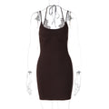 Women Clothing Sexy Lace Splicing Sling Dress Solid Color Pure Hip Dress