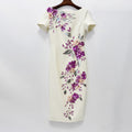 Star Graceful Fashionable Heavy Industry Beads Diamond Short Sleeve Slim Mid Length Dress
