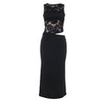 Autumn Elegant Sexy Vest Lace Hollow Out Cutout Slim Fit Dress Women