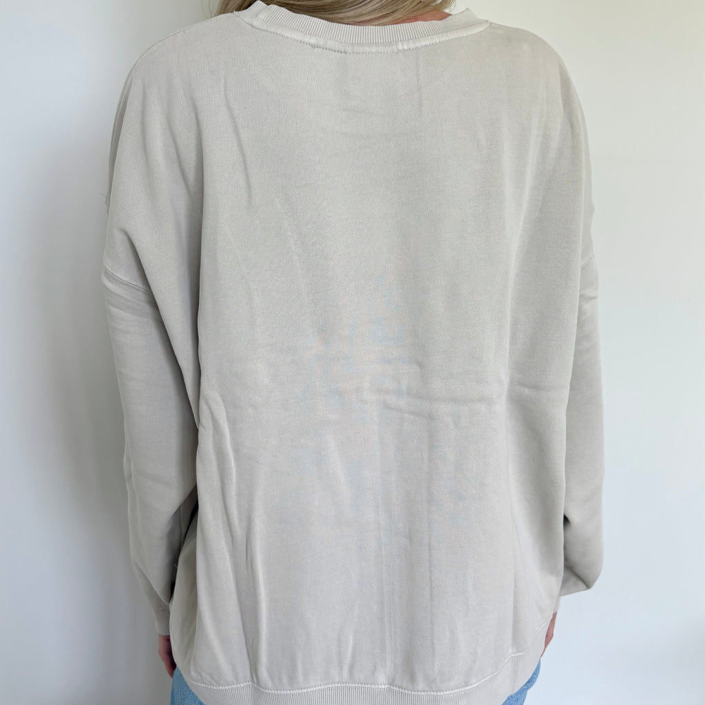 Bone Oversized Boxy Crew