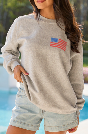 Live Free Light Grey Graphic Sweatshirt