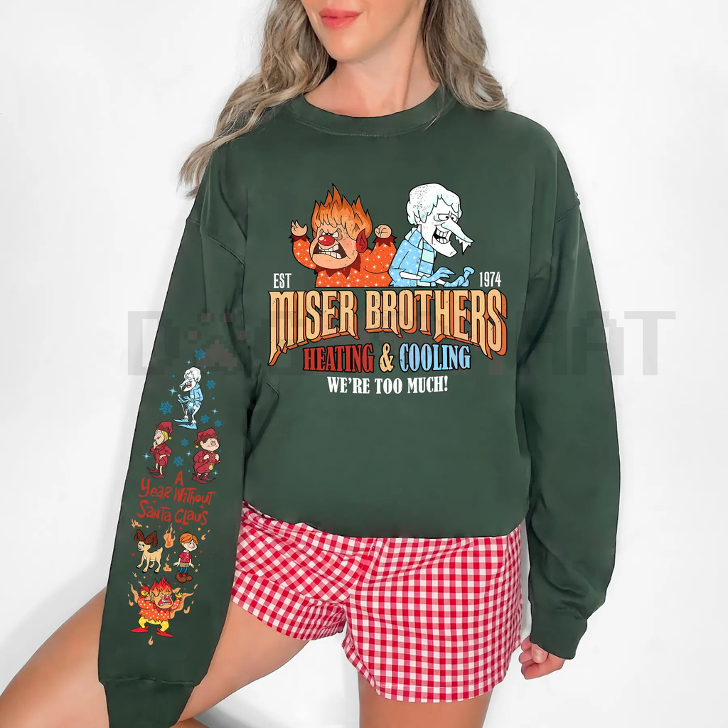 Retro Heat Miser & Snow Miser Christmas Sweatshirt