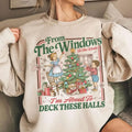 Retro Pop Culture 'Deck These Halls' Christmas Sweatshirt – Funny Holiday Party Shirt