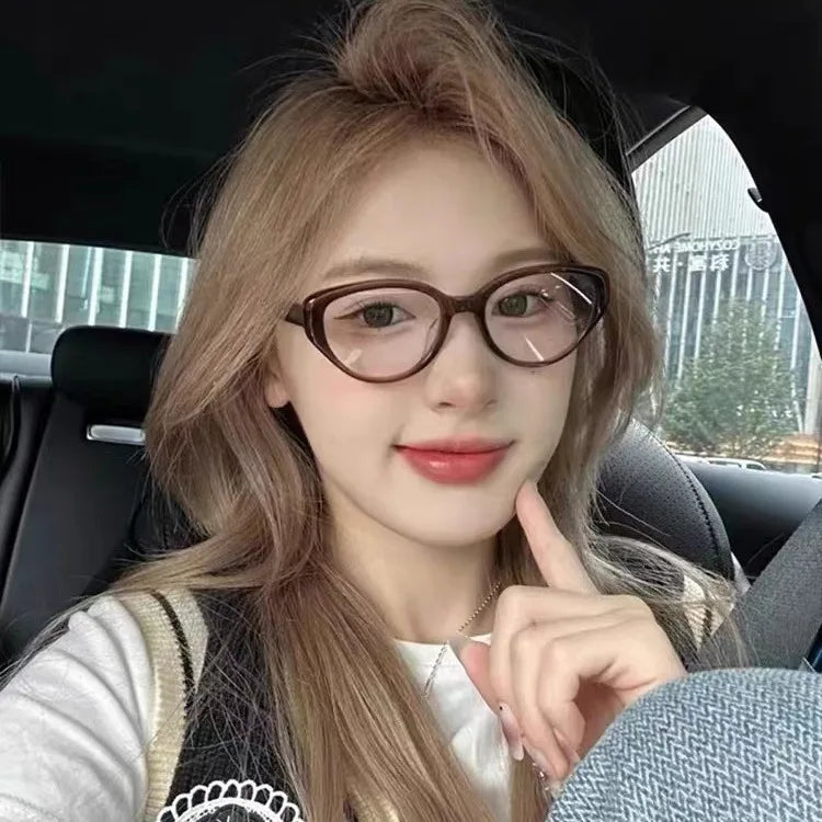Retro Myopia Glasses Anti-blue Light Cat Eye Flat Mirror HD Nearsighted Eyeglasses Unisex Diopter 0 -0.5 -1.0 -1.5 -2.0 To -4.0