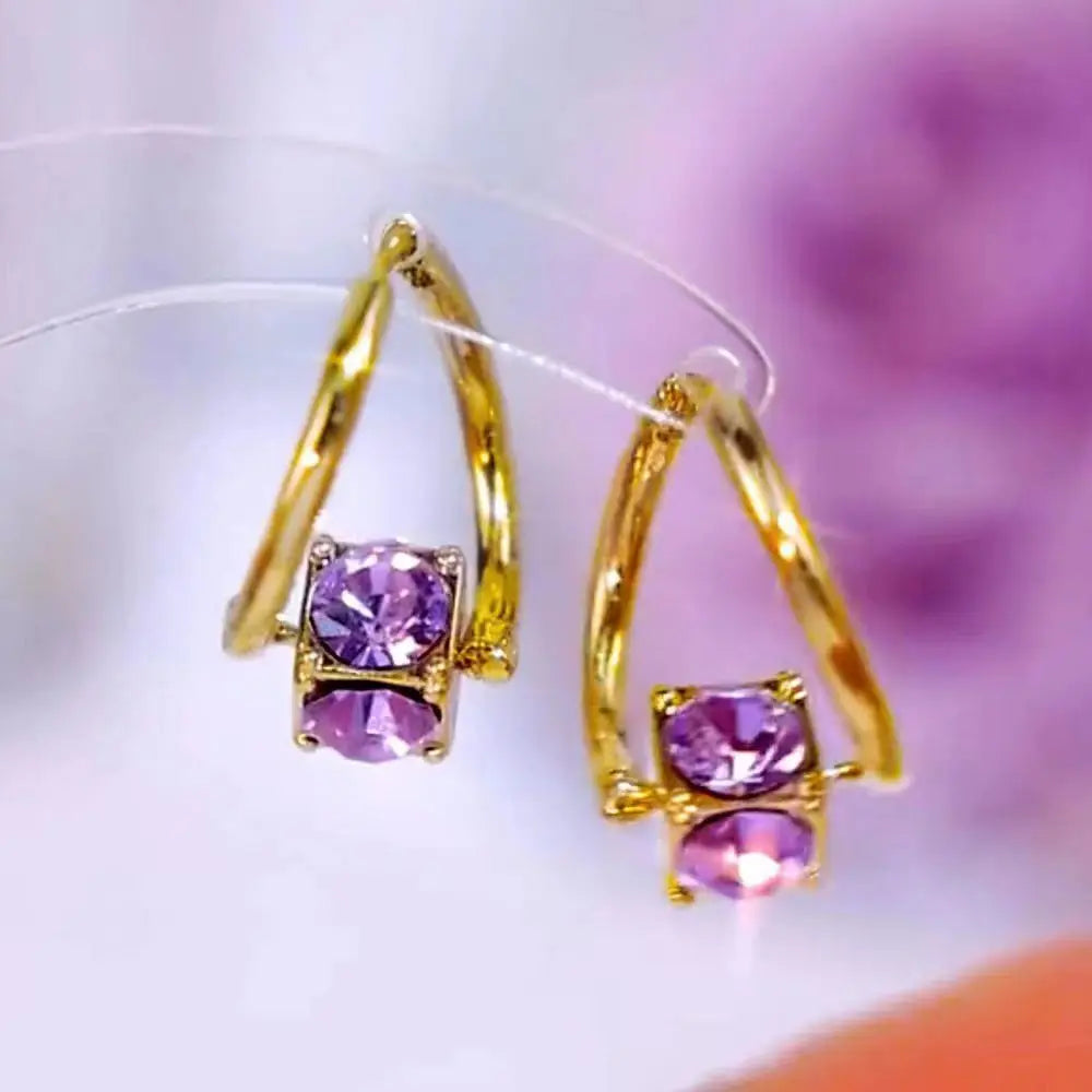 1 Pair Copper Magnetherapy Germanium Earrings Colorful Lymphvity Magnetherapy Earring Luxury Weight Loss Earring Women