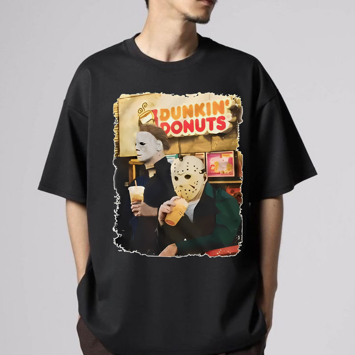 Vintage Horror Cartoon Character T-Shirt - Stylish Halloween Casual Top